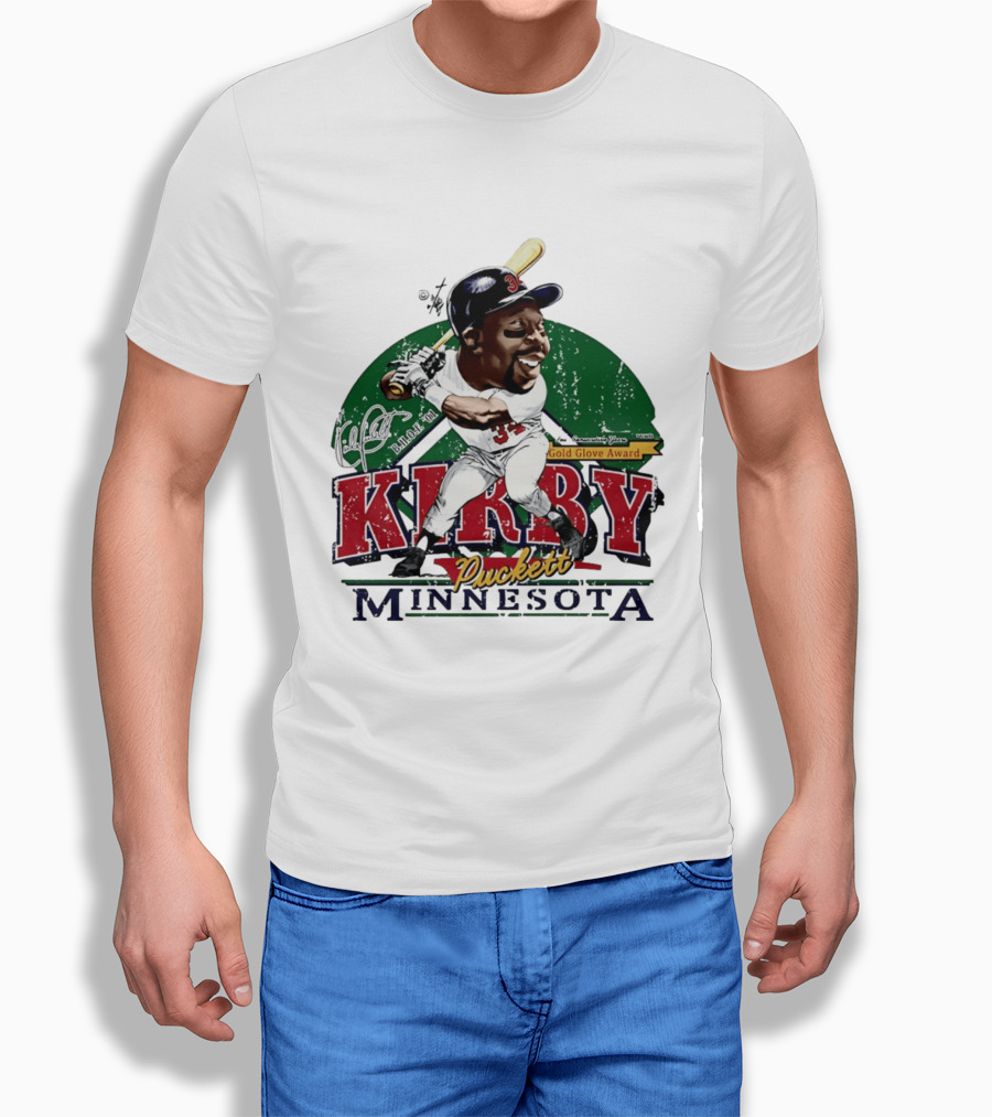 Kirby Puckett Minnesota Gold Glove Award Bruce Stark Collection T-Shirt
