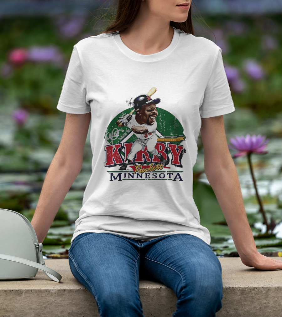 Kirby Puckett Minnesota Gold Glove Award Bruce Stark Collection T-Shirt
