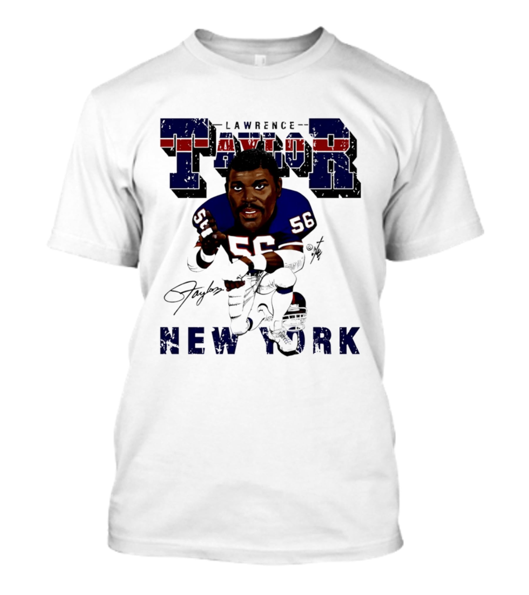 Lawrence Taylor New York Giants Kneeling Bruce Stark Collection T-Shirt