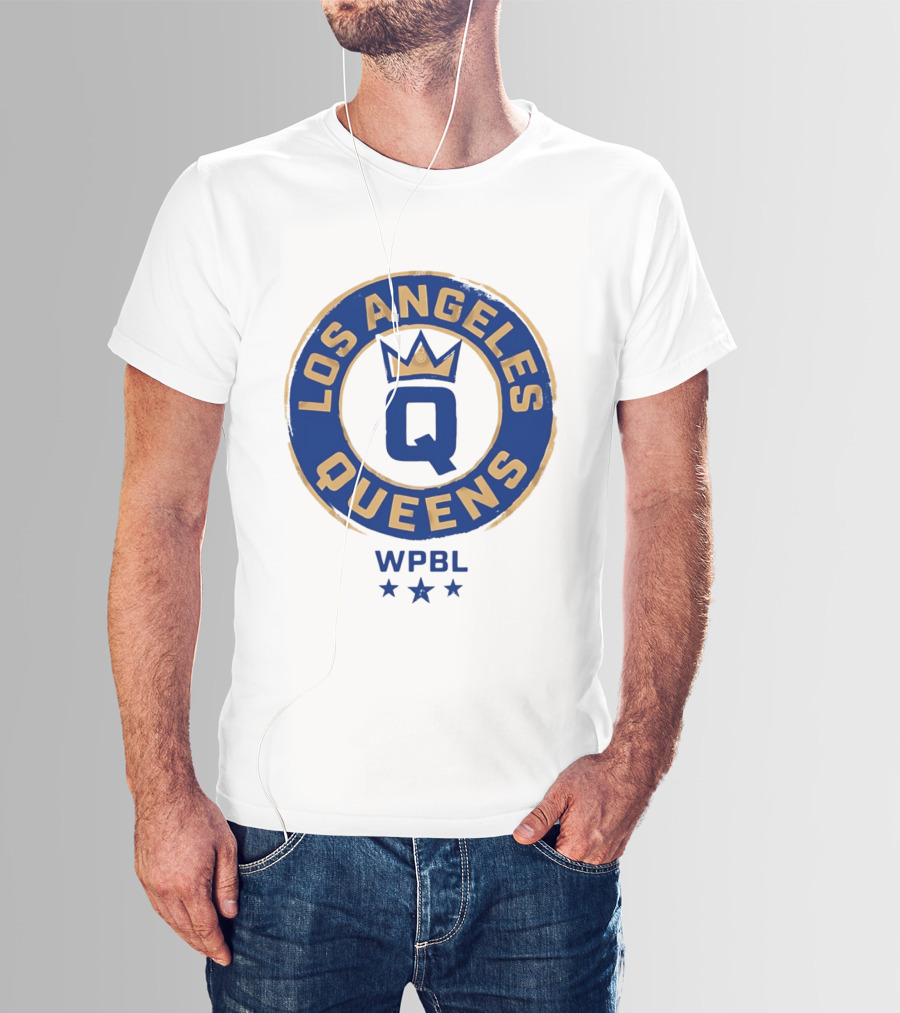 Los Angeles Queens WPBL Women's Professional Basketball League Crest T-Shirt