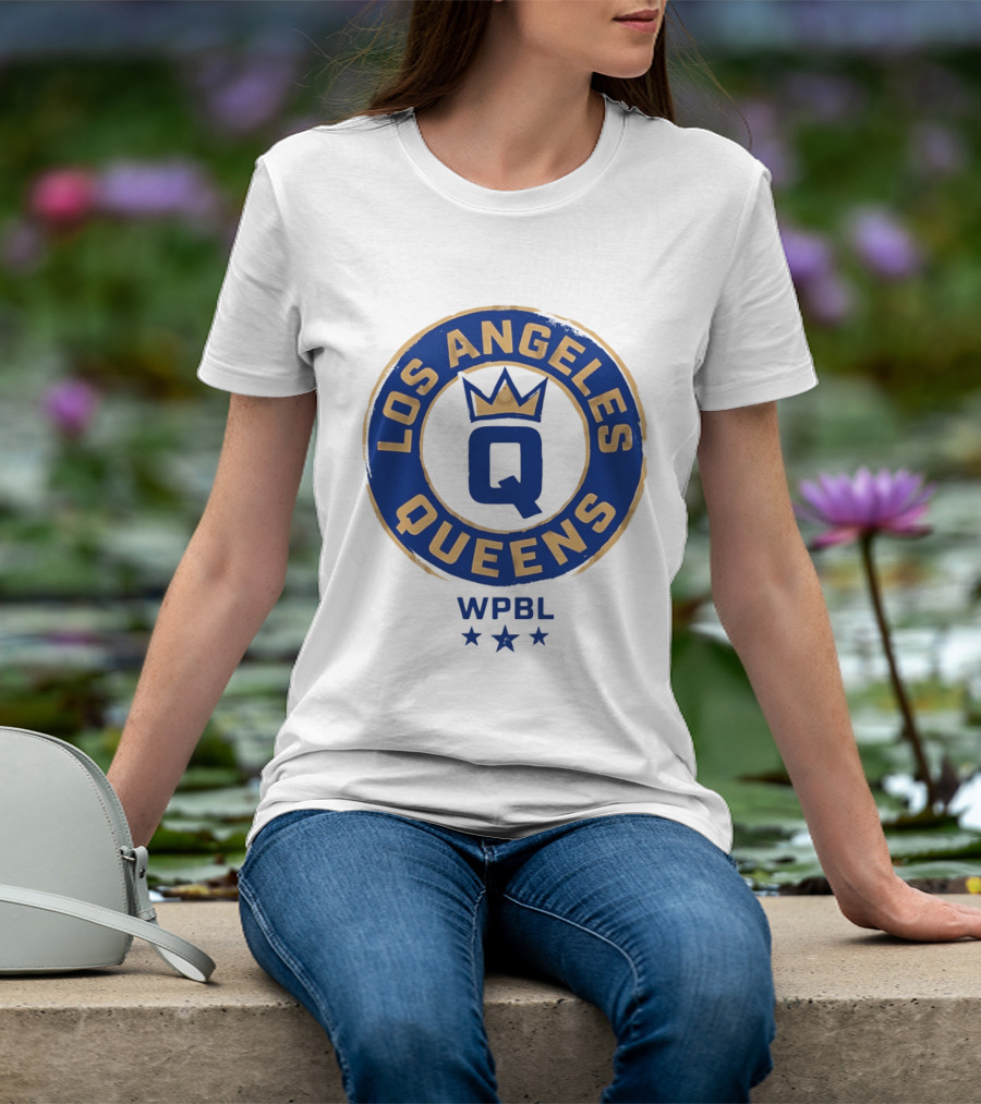Los Angeles Queens WPBL Women's Professional Basketball League Crest T-Shirt