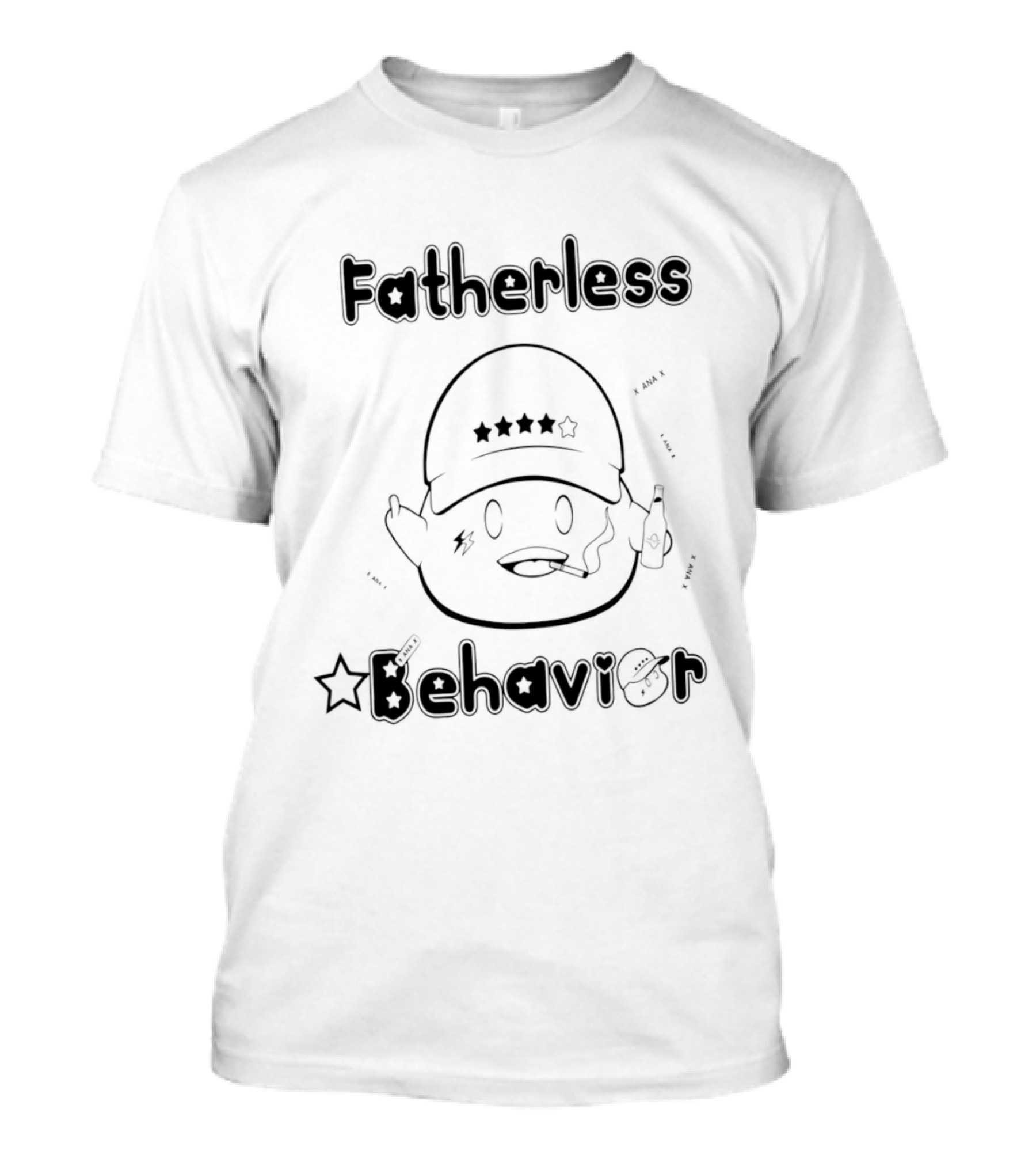 Fatherless Behavior Star Hat Character With Bottle T-Shirt