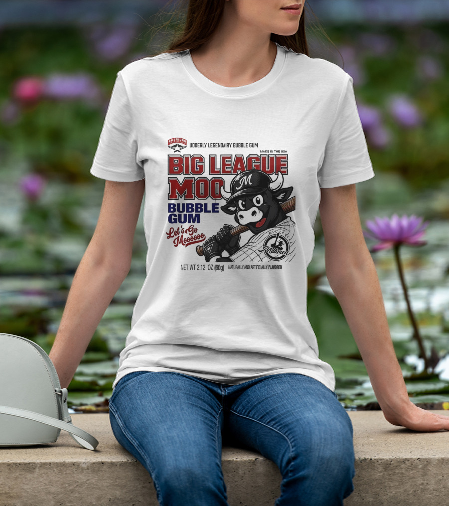 Milwaukee Milkmen Big League Moo Bubble Gum Udderly Legendary Made In USA T-Shirt