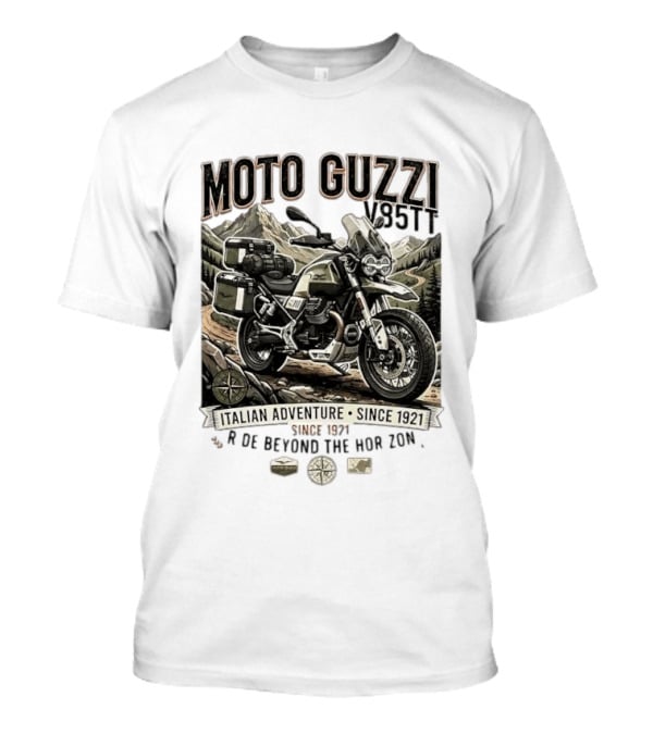 Moto Guzzi V85TT Italian Adventure Since 1921 Ride Beyond The Horizon T-Shirt