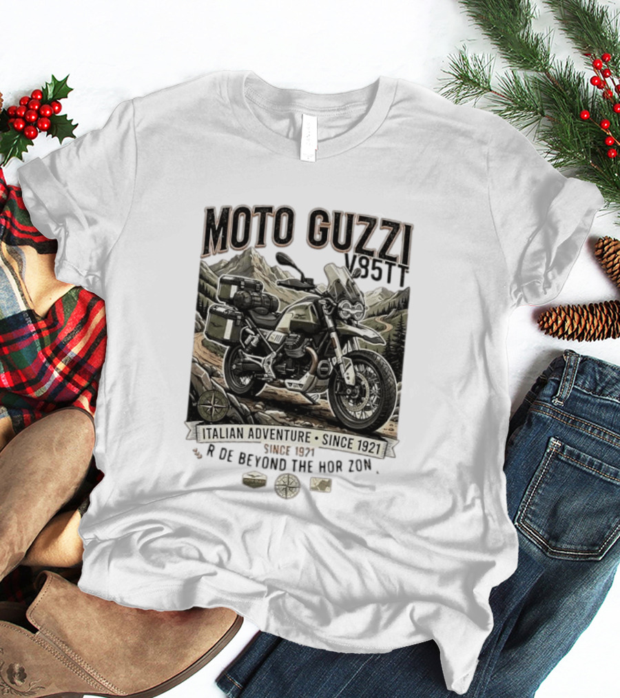 Moto Guzzi V85TT Italian Adventure Since 1921 Ride Beyond The Horizon T-Shirt