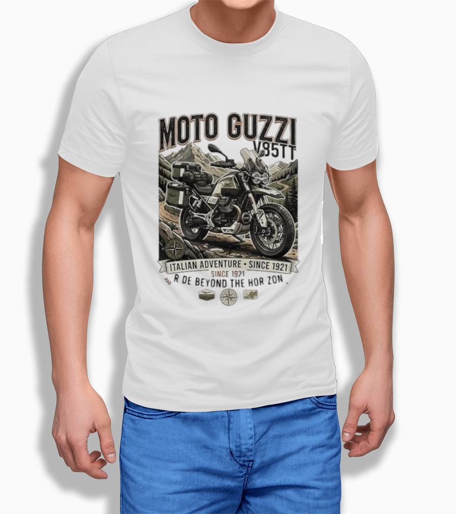 Moto Guzzi V85TT Italian Adventure Since 1921 Ride Beyond The Horizon T-Shirt