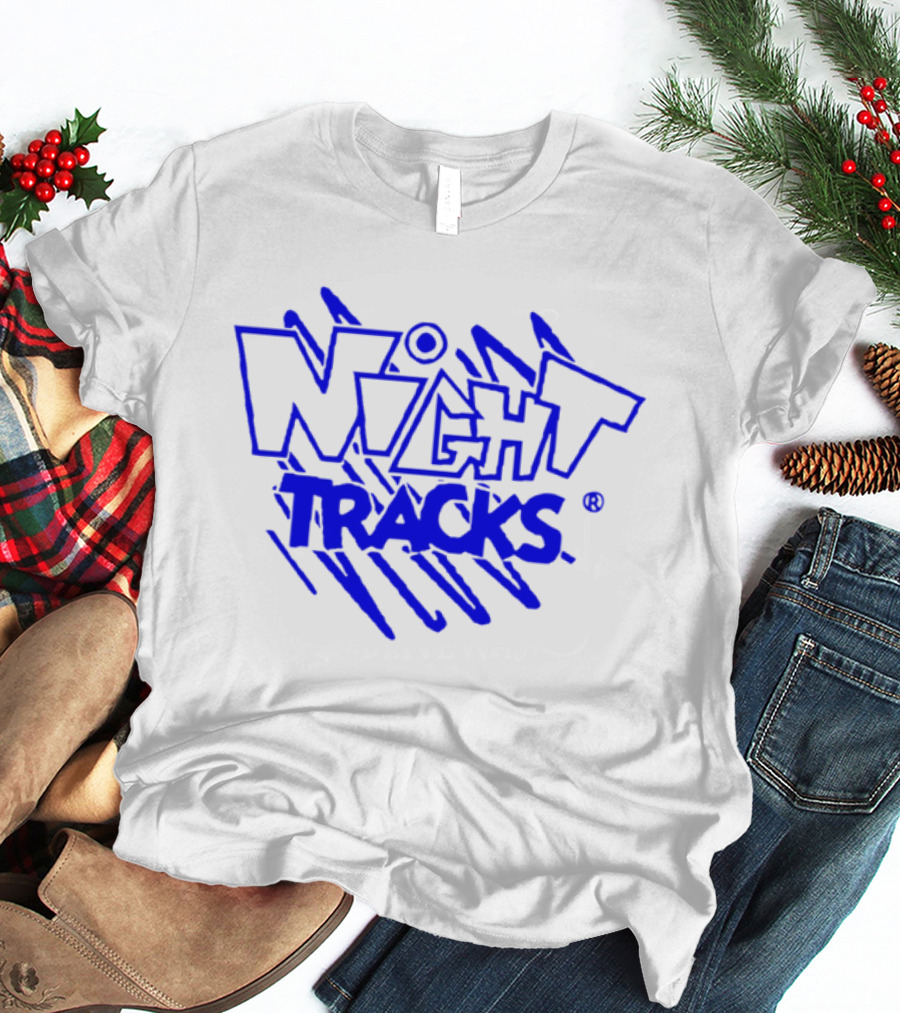 Night Tracks Retro Bold Blue T-Shirt