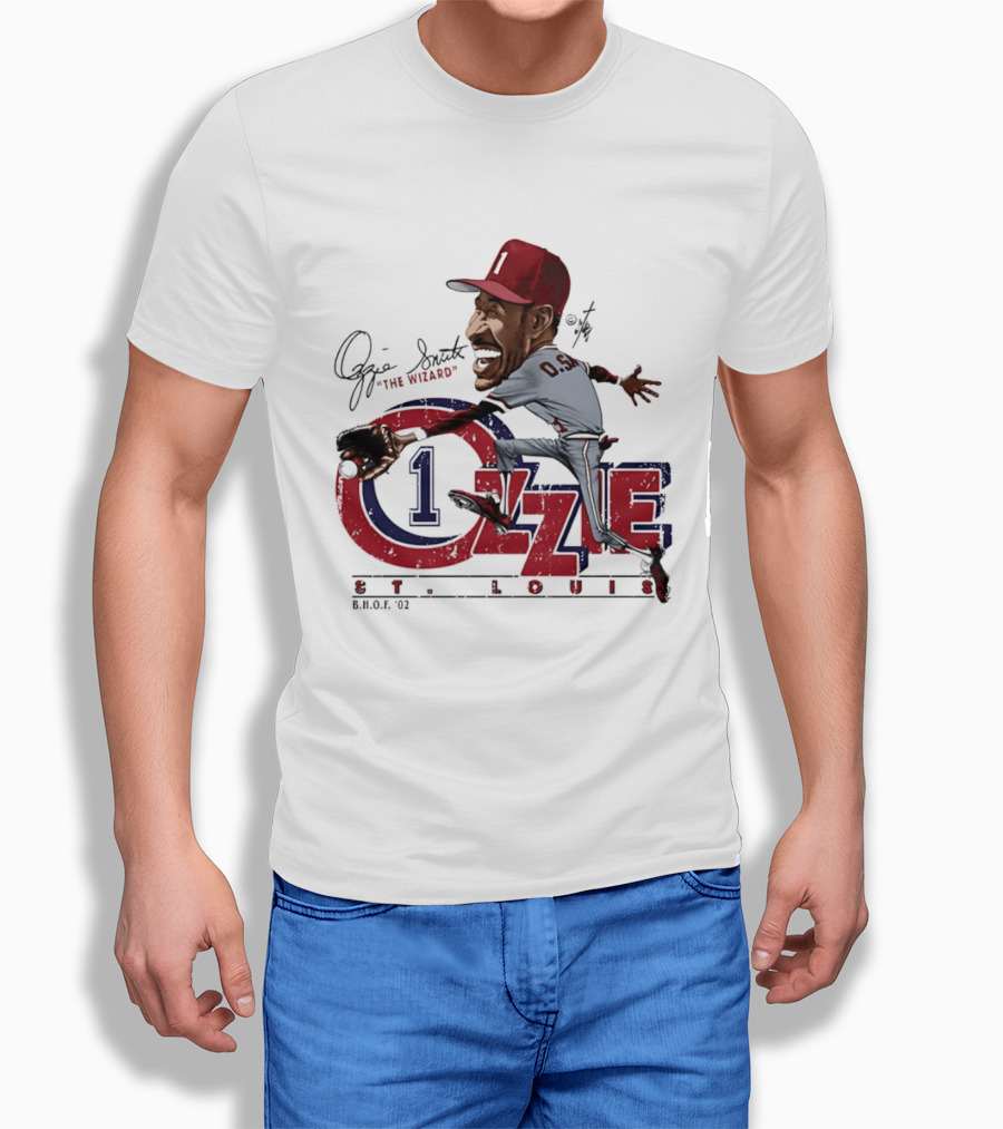 Ozzie Smith St Louis Cardinals Bruce Stark "The Wizard" Collection T-Shirt
