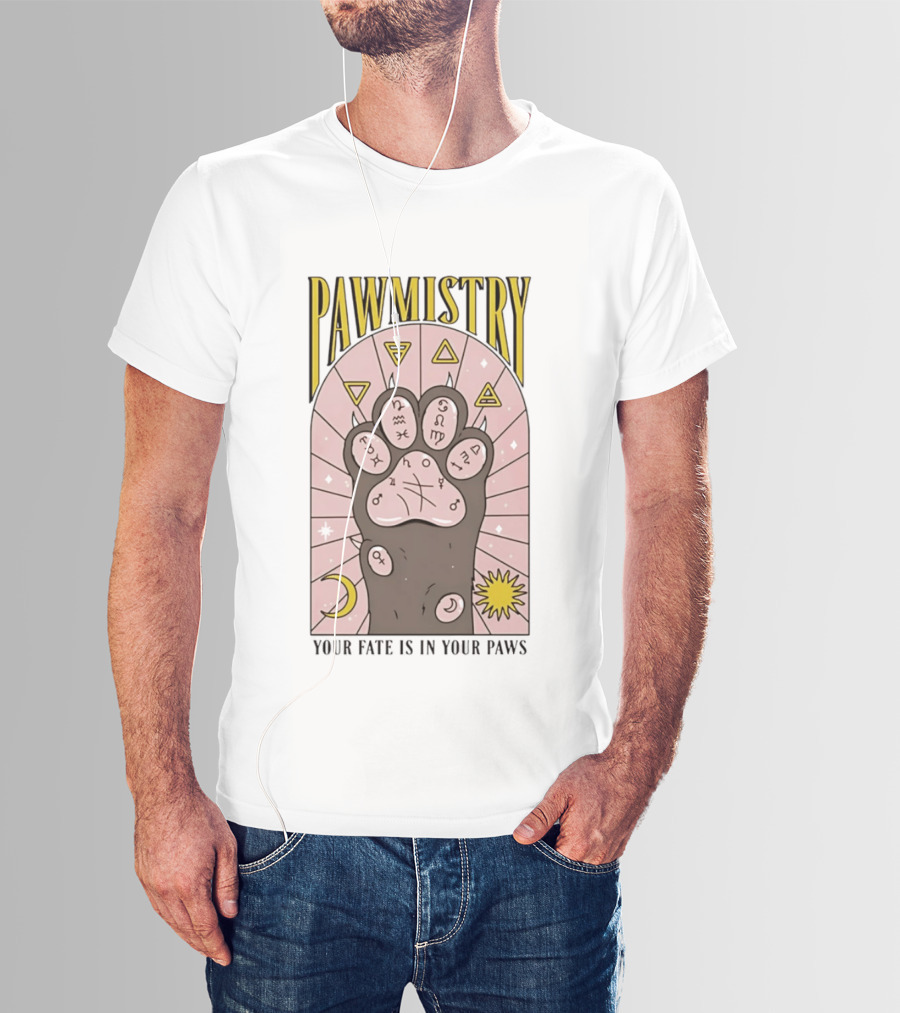 Pawmistry Astrology Cat Paw Your Fate Is In Your Paws Zodiac T-Shirt