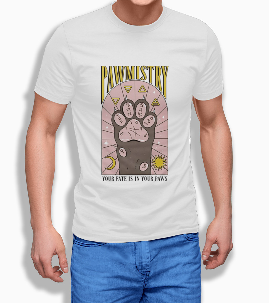 Pawmistry Astrology Cat Paw Your Fate Is In Your Paws Zodiac T-Shirt
