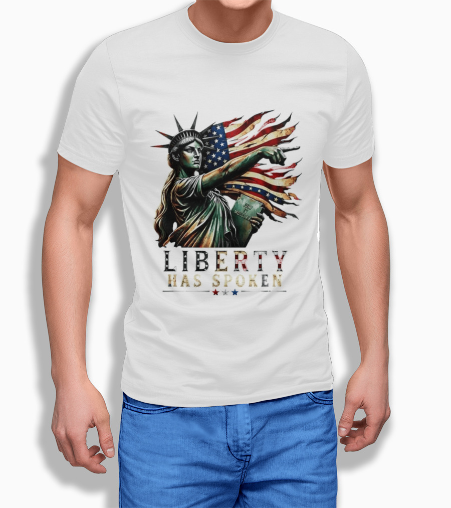 Sophia Cunningham Liberty Has Spoken Statue Of Liberty Pointing July Freedom Flag T-Shirt