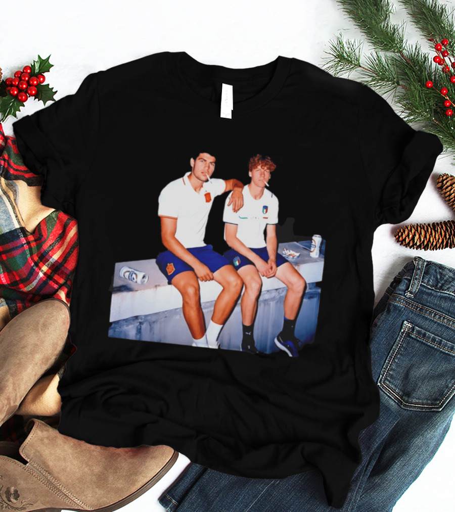 2026 Tennis Spain Italy Carlos Alcaraz Jannik Sinner Smoking T-Shirt
