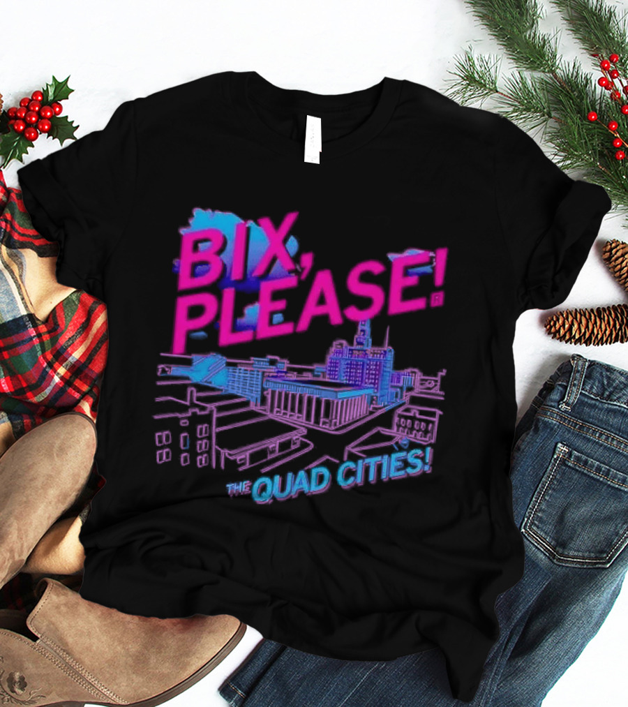 Bix Please The Quad Cities Skyline Retro Aesthetic T-Shirt