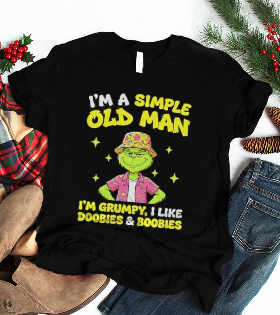 I'm A Simple Old Man Grumpy I Like Boobies Hawaiian Hat T-Shirt