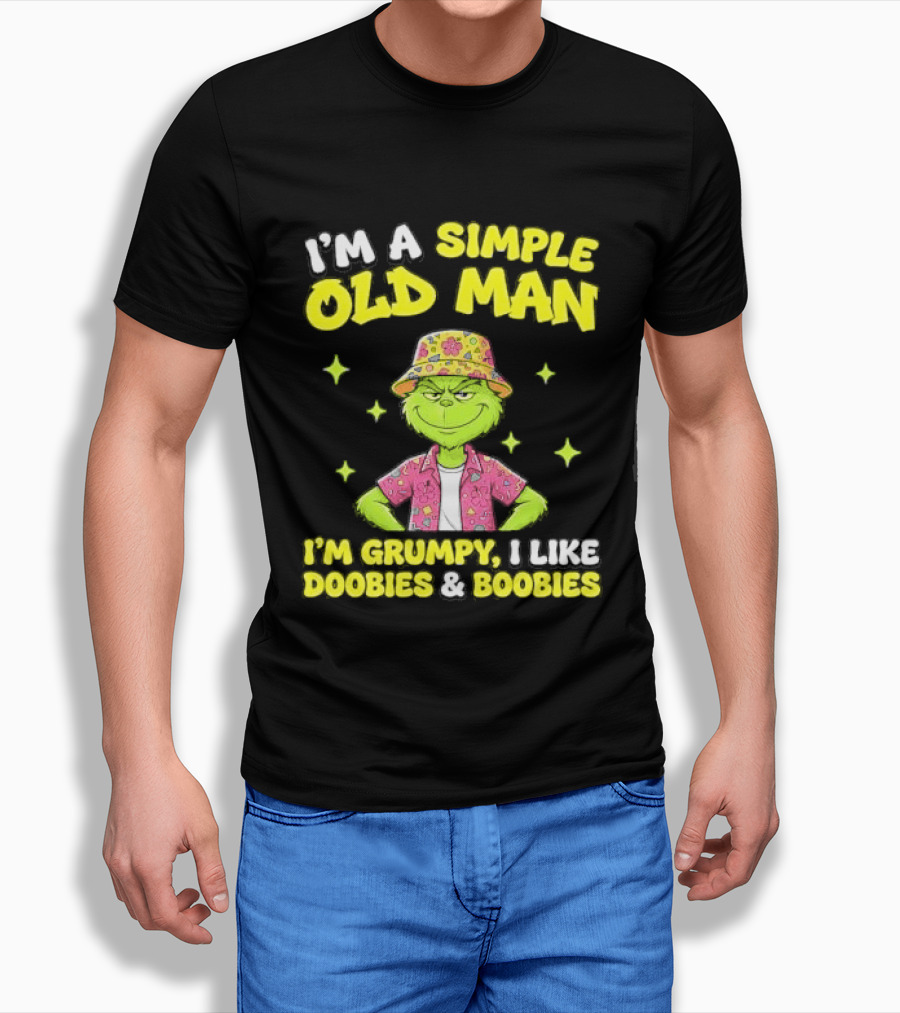 I'm A Simple Old Man Grumpy I Like Boobies Hawaiian Hat T-Shirt