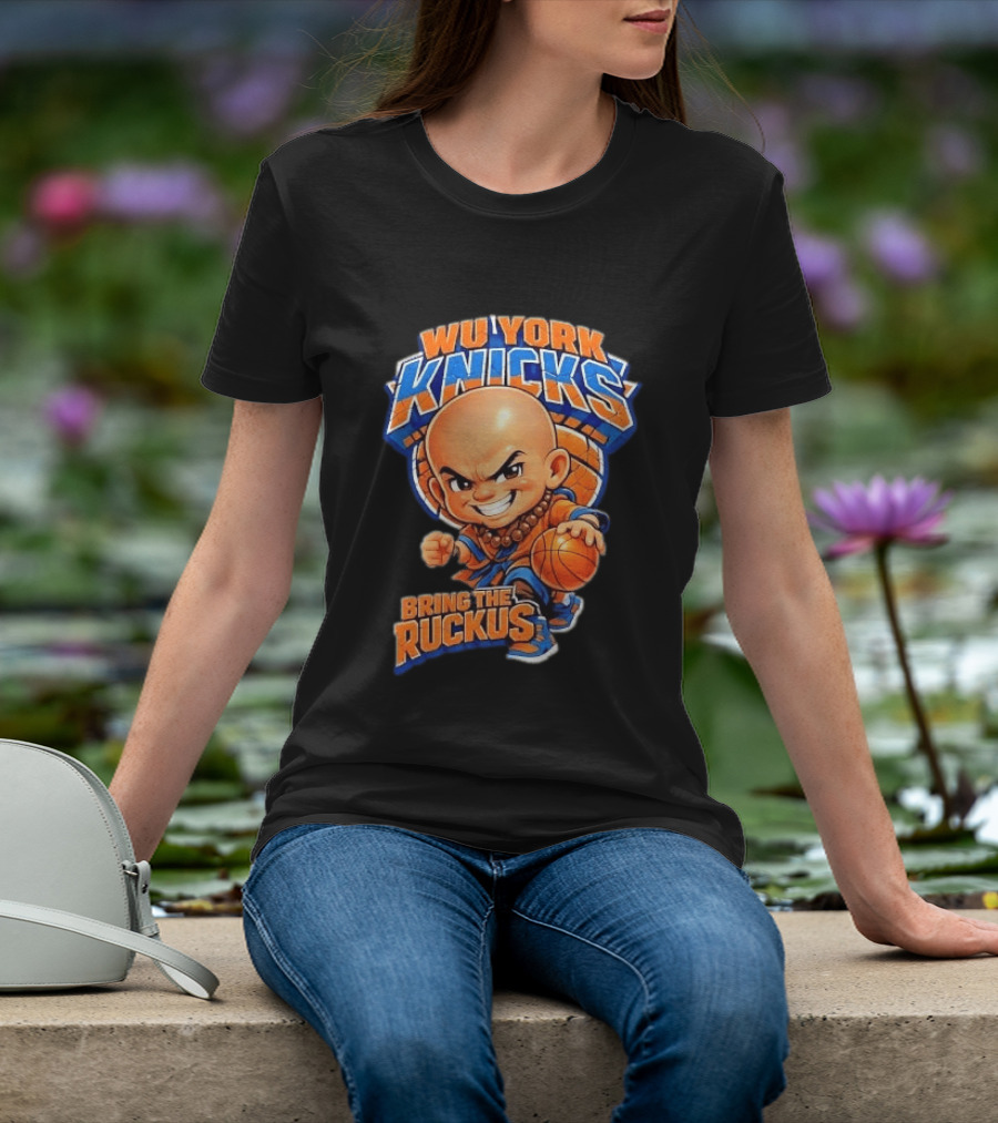 Wu York Knicks Bring The Ruckus Basketball Shaolin Monastic T-Shirt