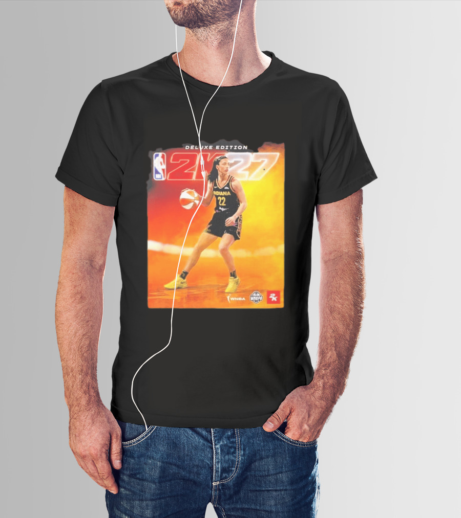 WNBA Caitlin Clark Indiana Fever NBA 2K27 Deluxe Edition Cover Athlete T-Shirt
