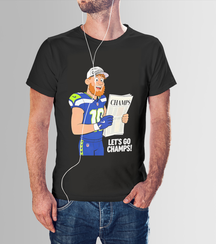 Champs Let's Go Champs Seattle Seahawks Football Fan Celebration T-Shirt