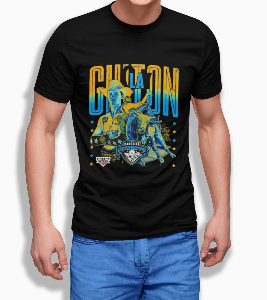Carolina Cowboys Clay Guiton PBR Ranch Riding Champion T-Shirt