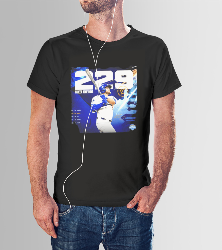 Max Muncy Los Angeles Dodgers 229 Career Home Runs Celebration MLB Champions T-Shirt