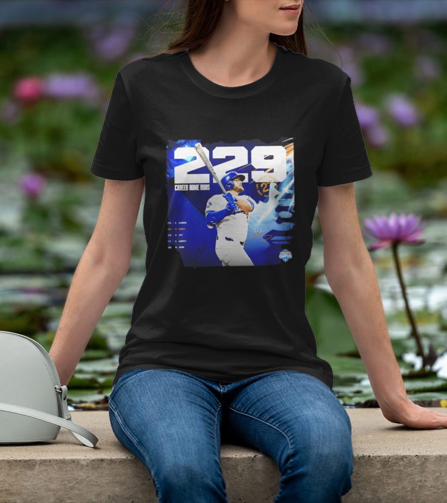 Max Muncy Los Angeles Dodgers 229 Career Home Runs Celebration MLB Champions T-Shirt