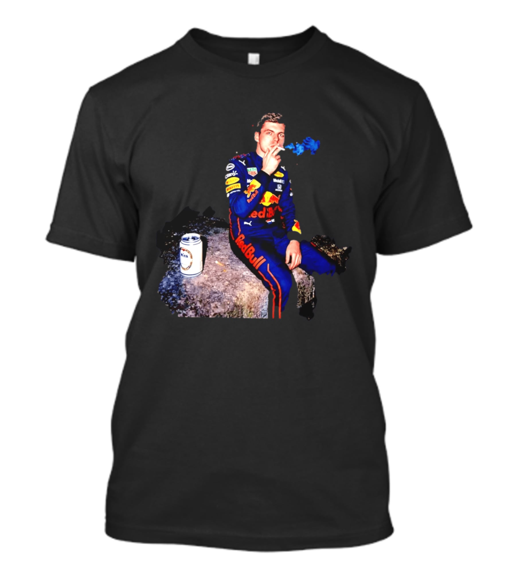 Max Verstappen Red Bull Racing Formula 1 Driver Smoking Racing Suit T-Shirt
