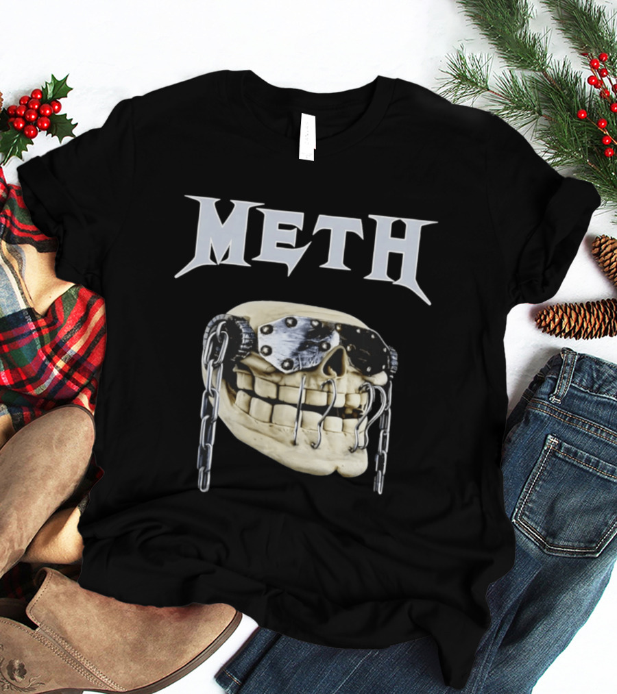 Meth Skull Metal Goggles Chains T-Shirt