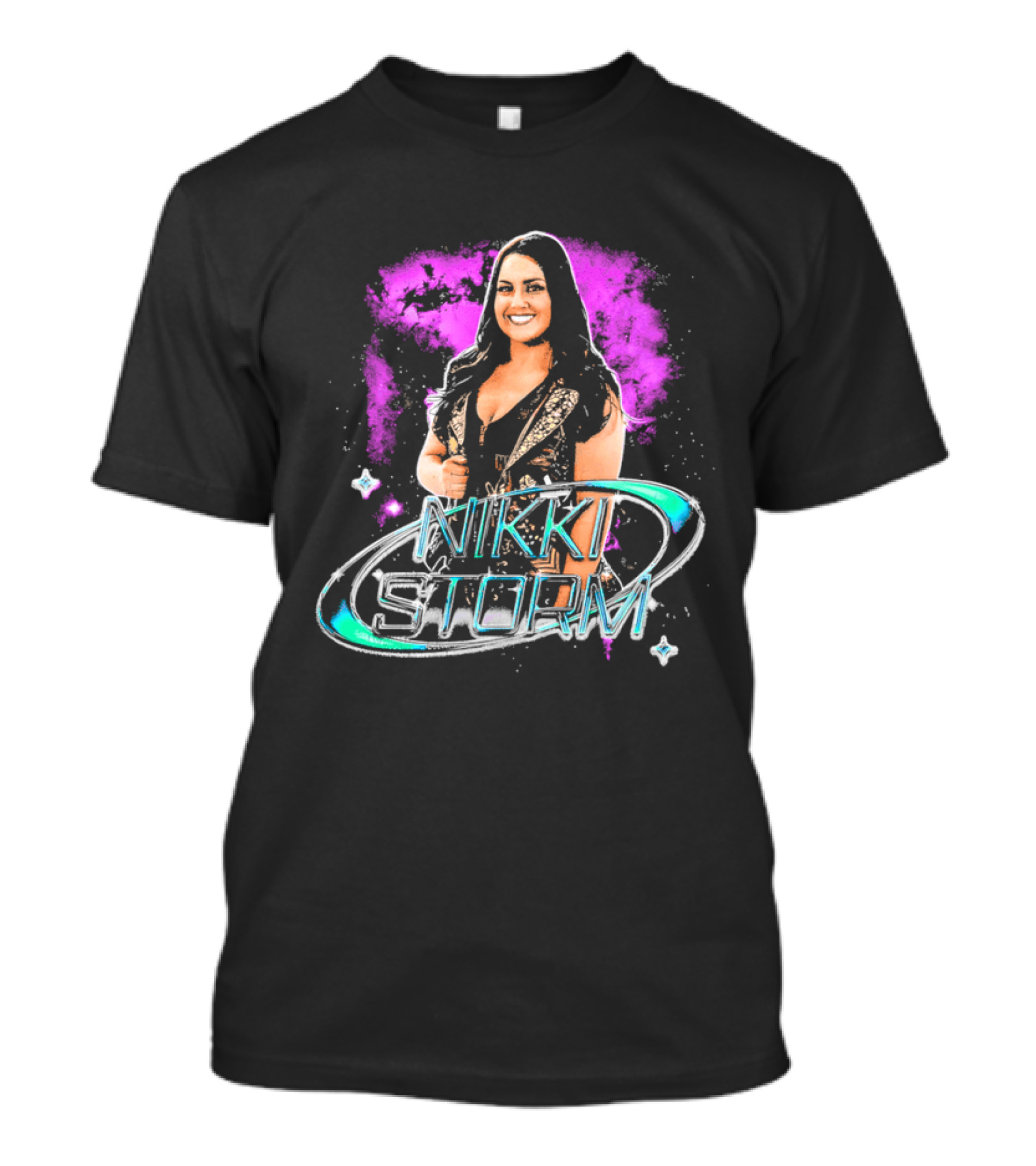Nikki Storm Wrestling Pink And Teal Comic T-Shirt