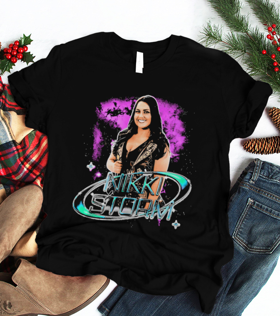 Nikki Storm Wrestling Pink And Teal Comic T-Shirt
