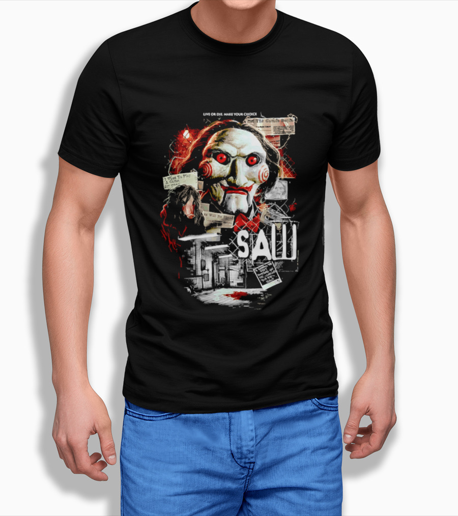 Live Or Die Make Your Choice Saw I Want To Play A Game Sometimes You See More With Your Eyes Shut X Marks The Spot T-Shirt
