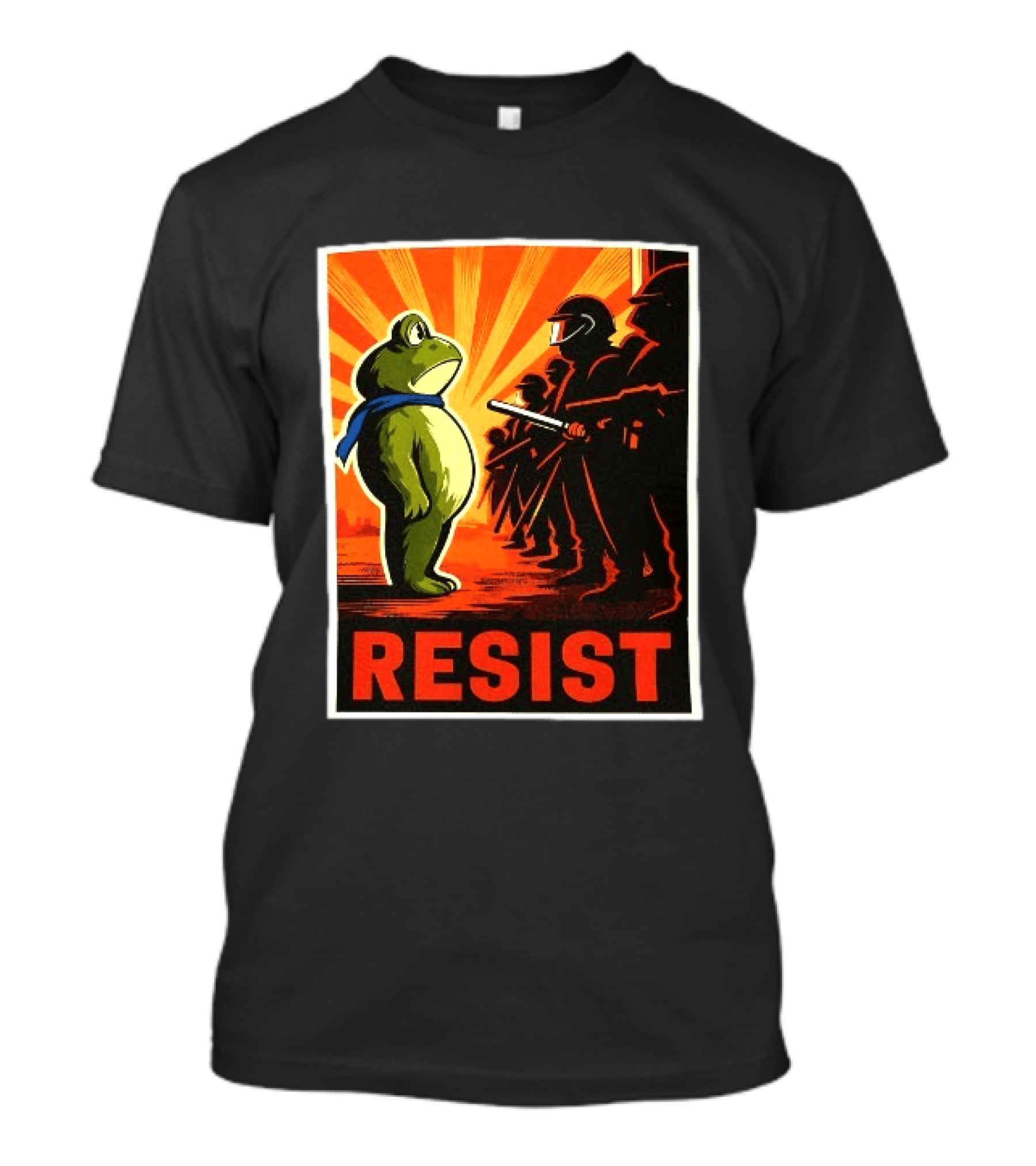 Resist Portland Frog 2025 Anti Fascism Protest Art With Frog And Riot Police T-Shirt