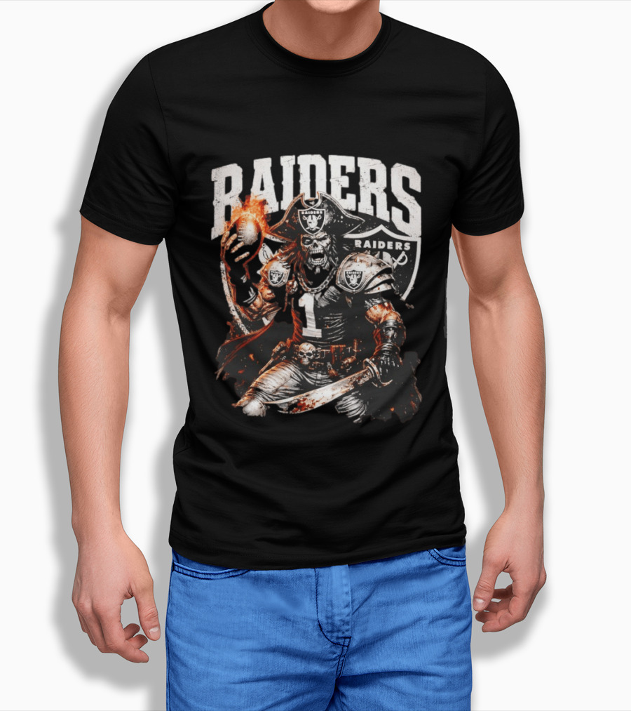 Las Vegas Raiders Skeleton Pirate Football 2026 T-Shirt