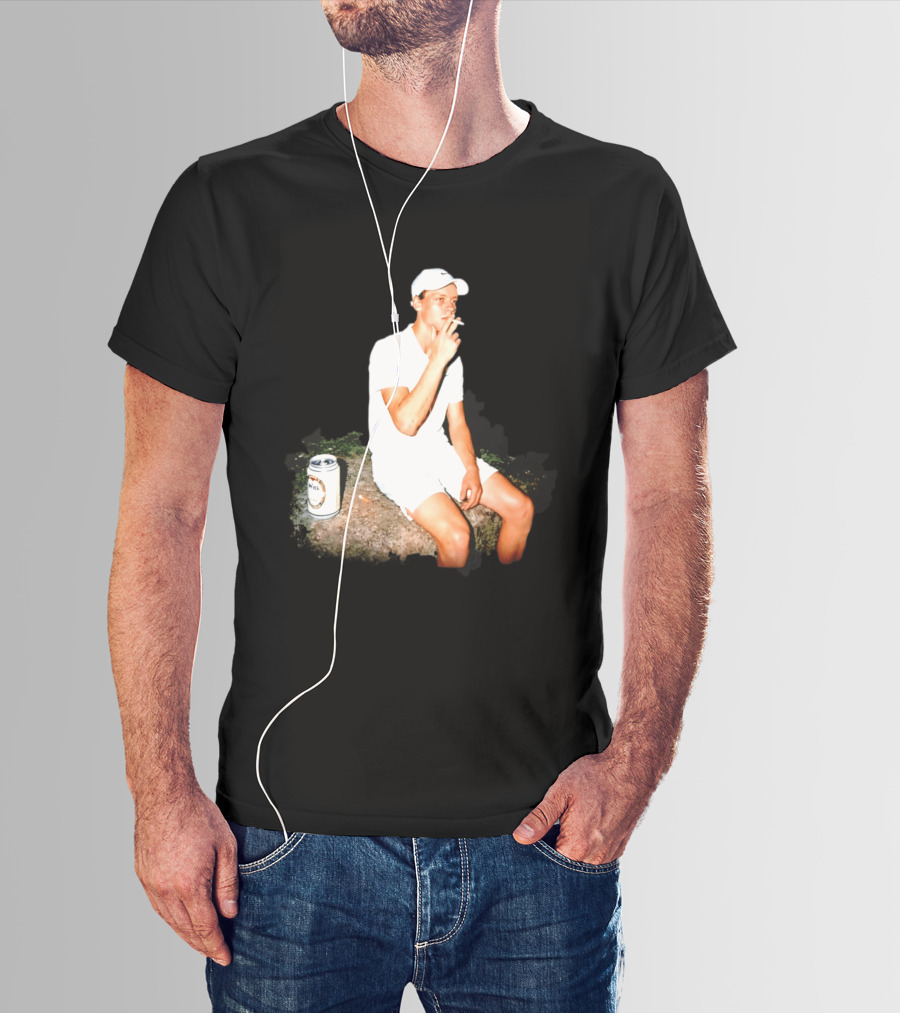 Wimbledon 2026 Men's Singles Italy Jannik Sinner Smoking With Beer T-Shirt