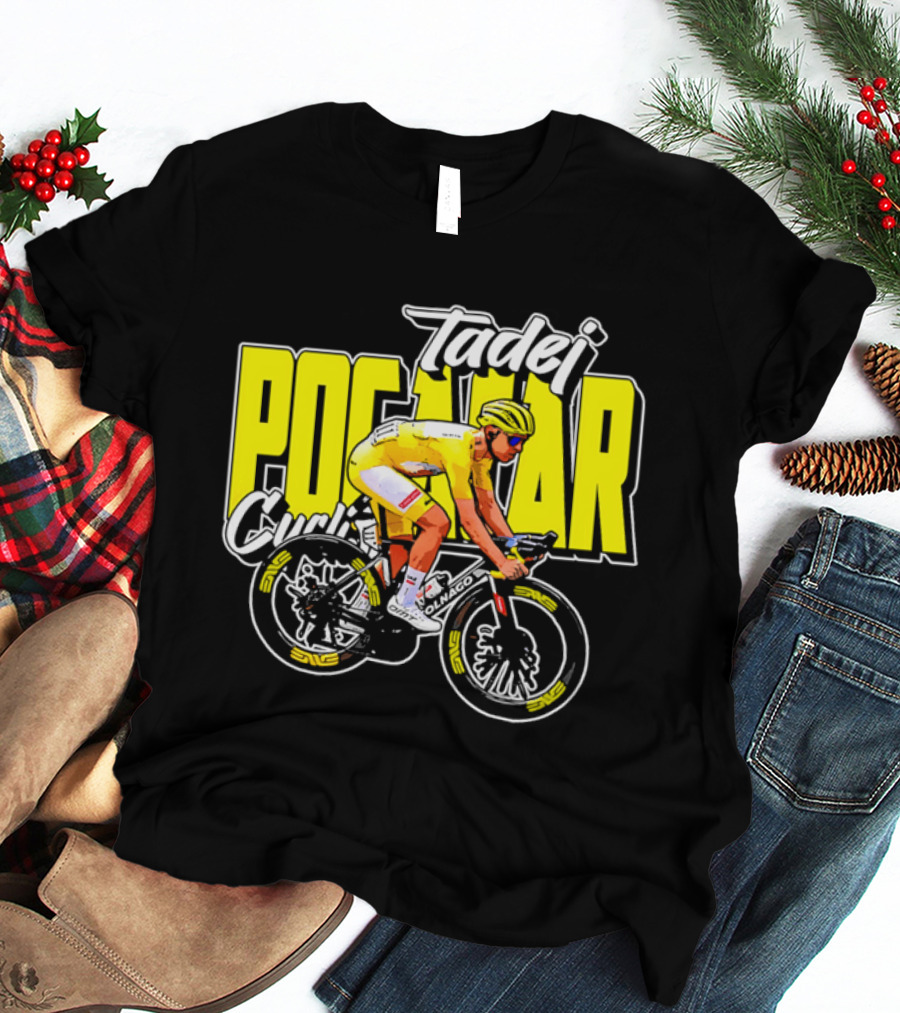 Tadej Pogacar Cycling Yellow Jersey Race Champion T-Shirt