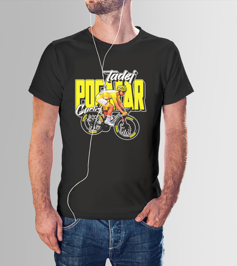 Tadej Pogacar Cycling Yellow Jersey Race Champion T-Shirt
