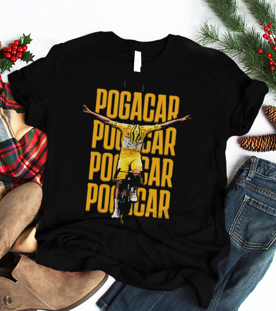 Pogacar Yellow Victory Celebration Moment T-Shirt