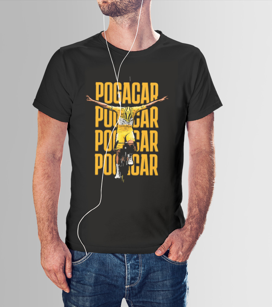 Pogacar Yellow Victory Celebration Moment T-Shirt