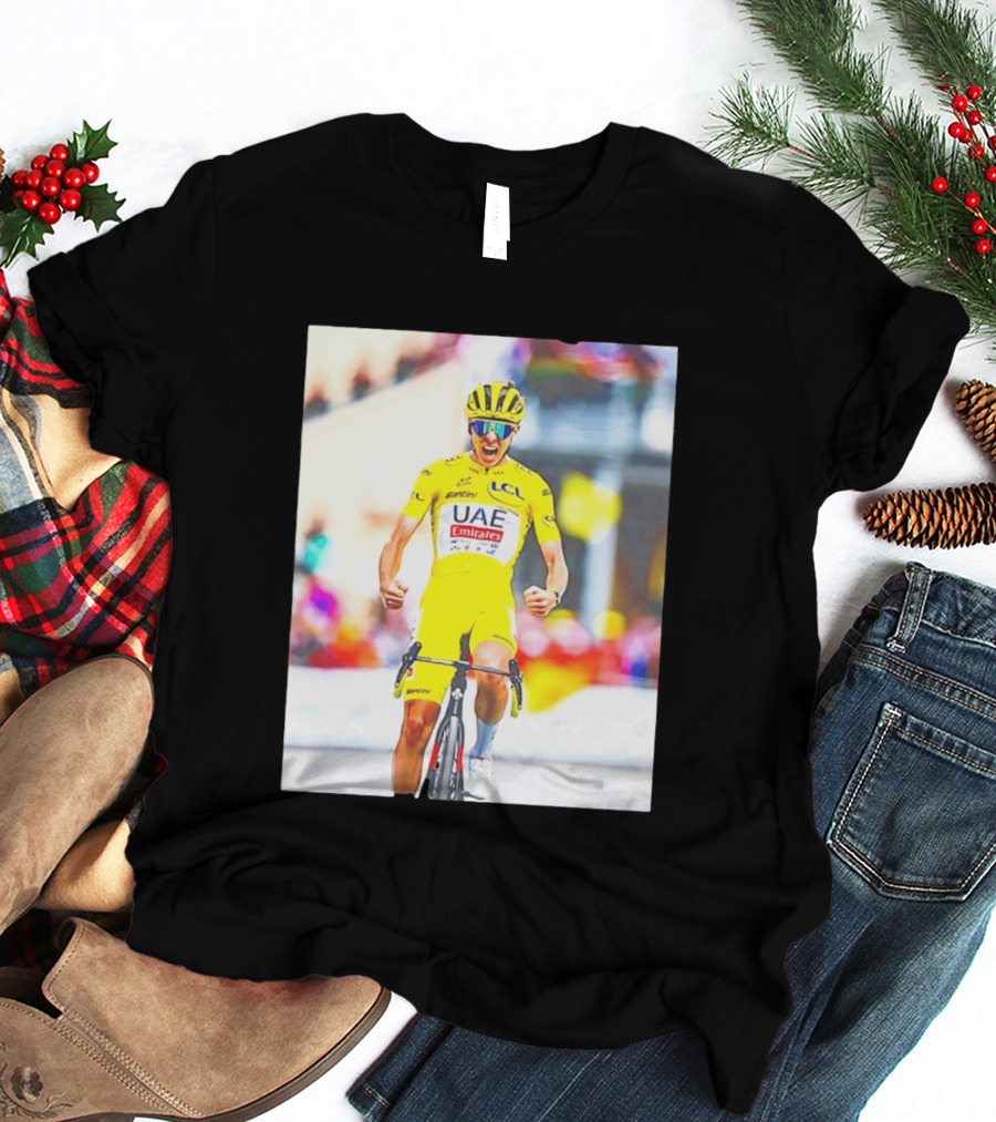 Tadej Pogačar UAE Team Emirates Tour De France Victory Moment T-Shirt