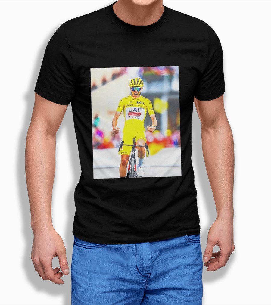 Tadej Pogačar UAE Team Emirates Tour De France Victory Moment T-Shirt