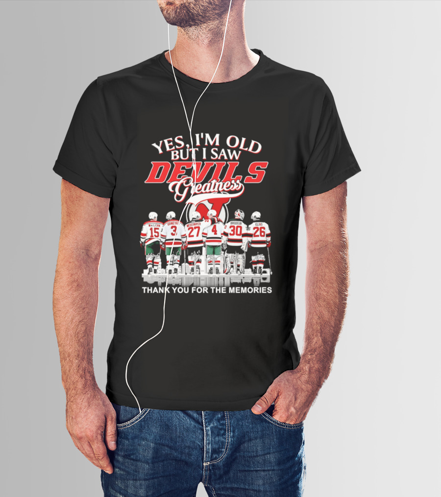 Yes I'm Old But I Saw Devils Greatness Thank You For The Memories Hockey Legends T-Shirt