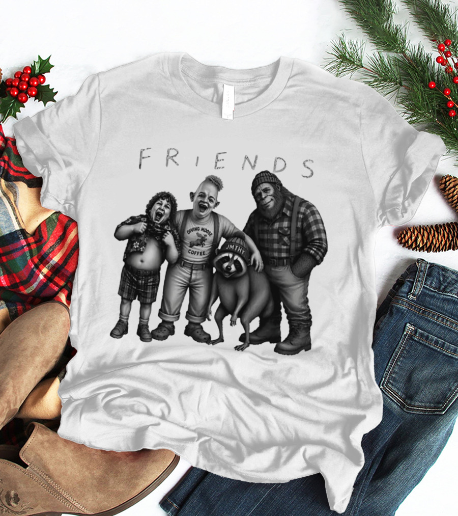 Friends Owning Moose Coffee Jmthy Big Foot Raccoon T-Shirt