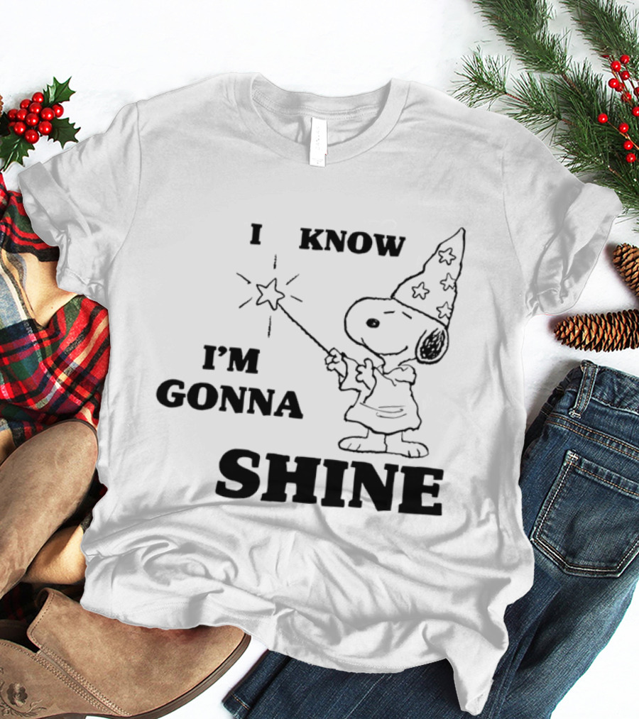 Snoopy Wizard I Know I'm Gonna Shine Magic Wand Stars T-Shirt