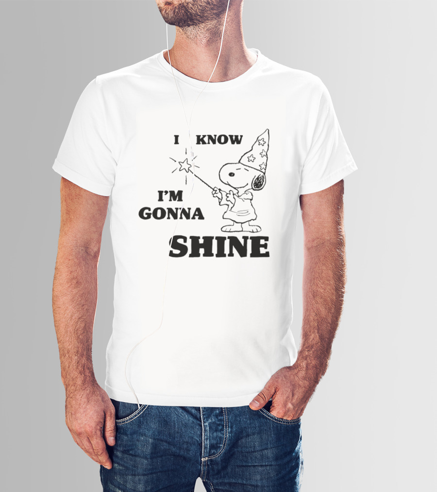 Snoopy Wizard I Know I'm Gonna Shine Magic Wand Stars T-Shirt