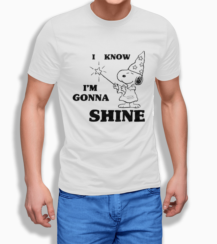 Snoopy Wizard I Know I'm Gonna Shine Magic Wand Stars T-Shirt