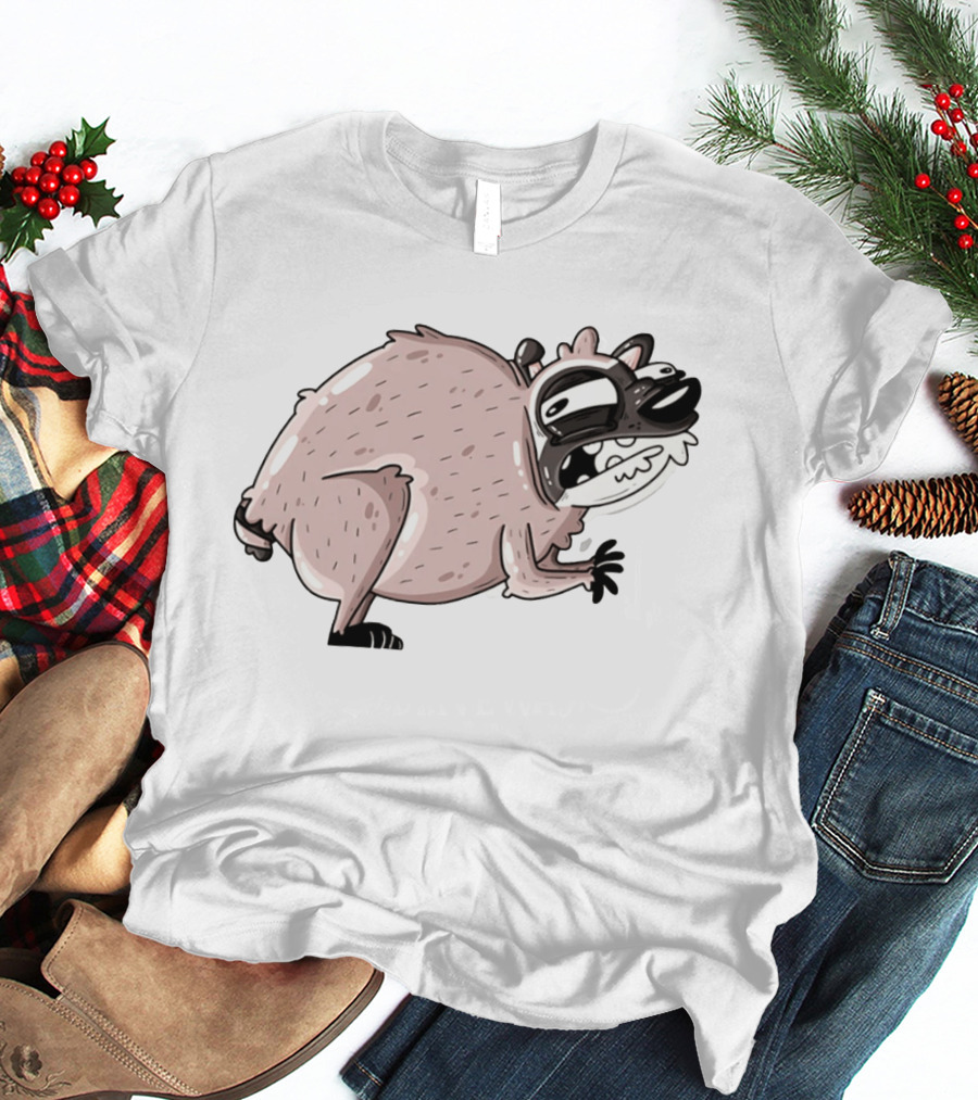 Jimothy Cartoon Raccoon Sticker T-Shirt