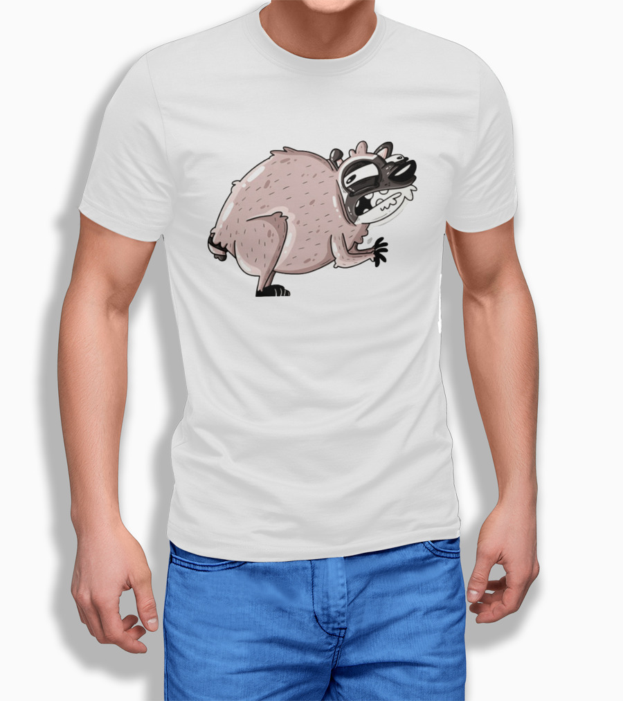 Jimothy Cartoon Raccoon Sticker T-Shirt