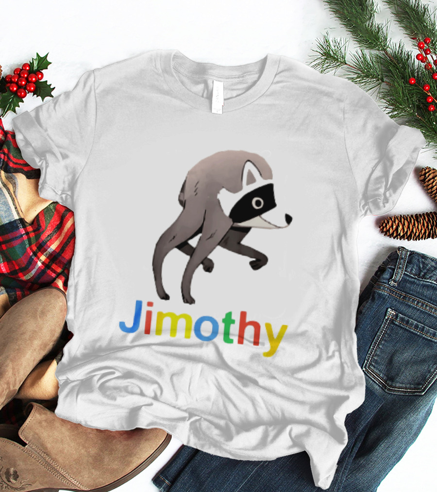 Jimothy The Raccoon Colorful Letters T-Shirt