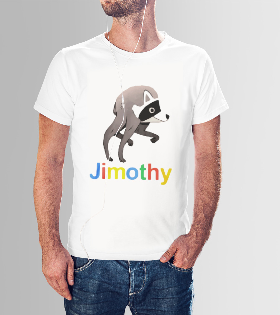 Jimothy The Raccoon Colorful Letters T-Shirt