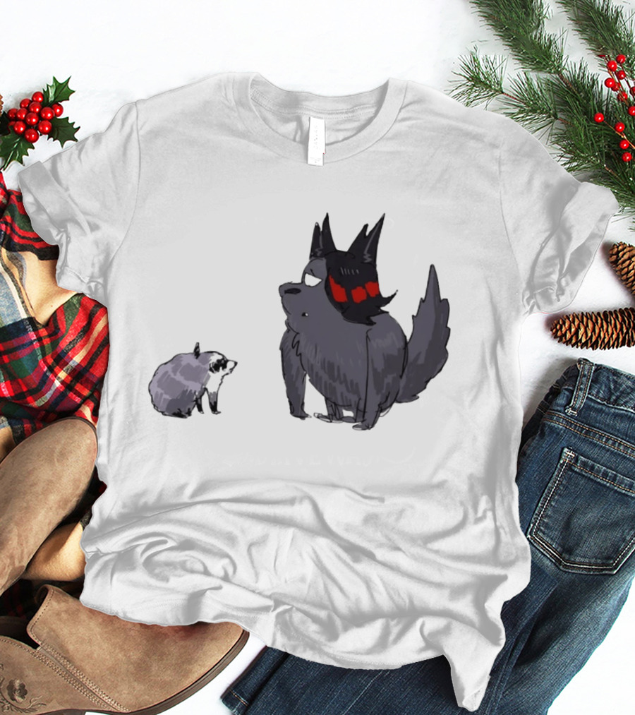 Mr Looper And Jimothy Raccoon Cartoon Funny Animal Characters T-Shirt
