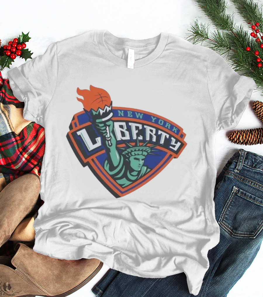 New York Liberty Statue Of Liberty Basketball Torch T-Shirt
